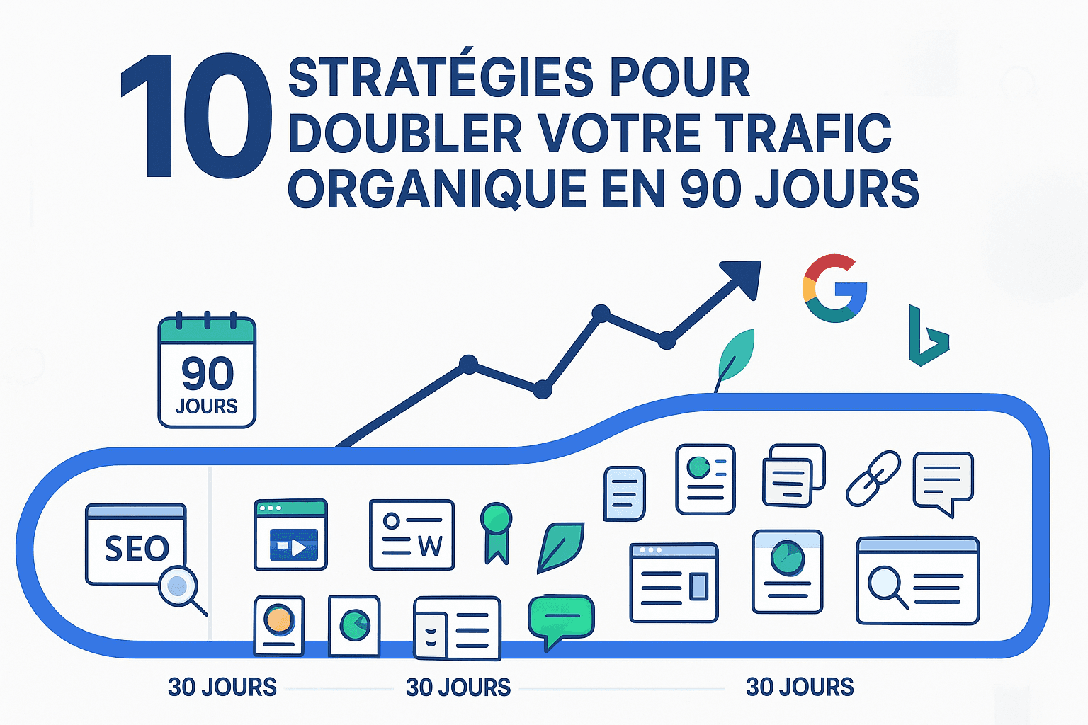 10 stratégies pour doubler votre trafic organique en 90 jours